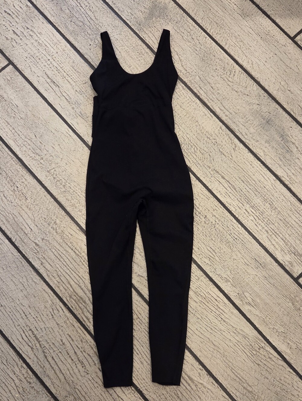 Jumpsuit Sleek Black Crisscross Back Size Small